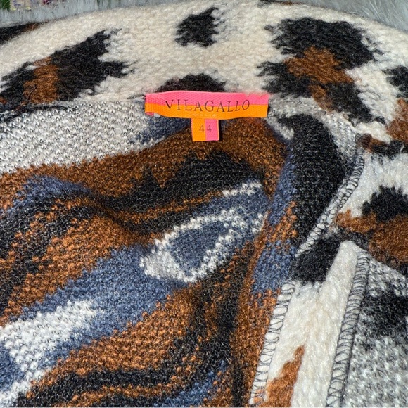 Vilagallo Cream and Brown Teddy Jacket with Cozy Texture - Medium to Large - Picture 4 of 8